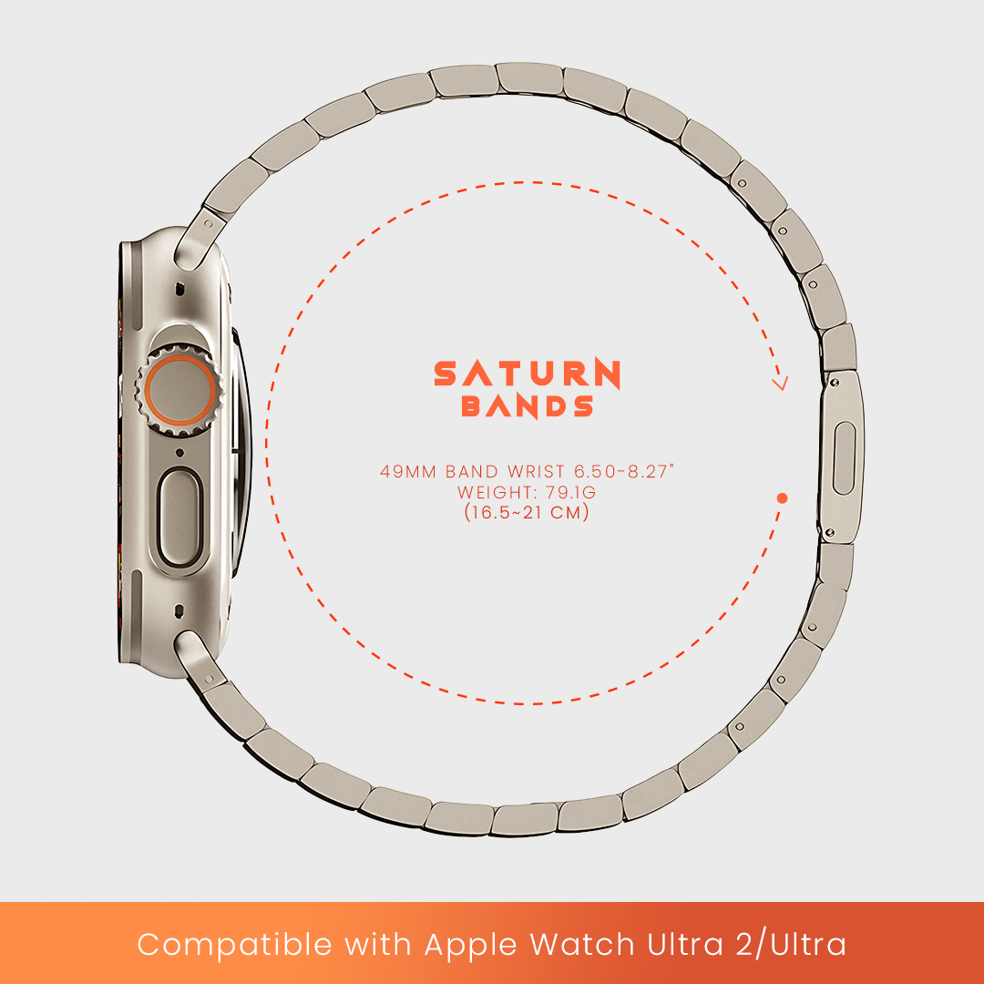 Grade 2 Titanium Band TT - 07 for Apple Watch Ultra 1 & 2 - Saturn Bands